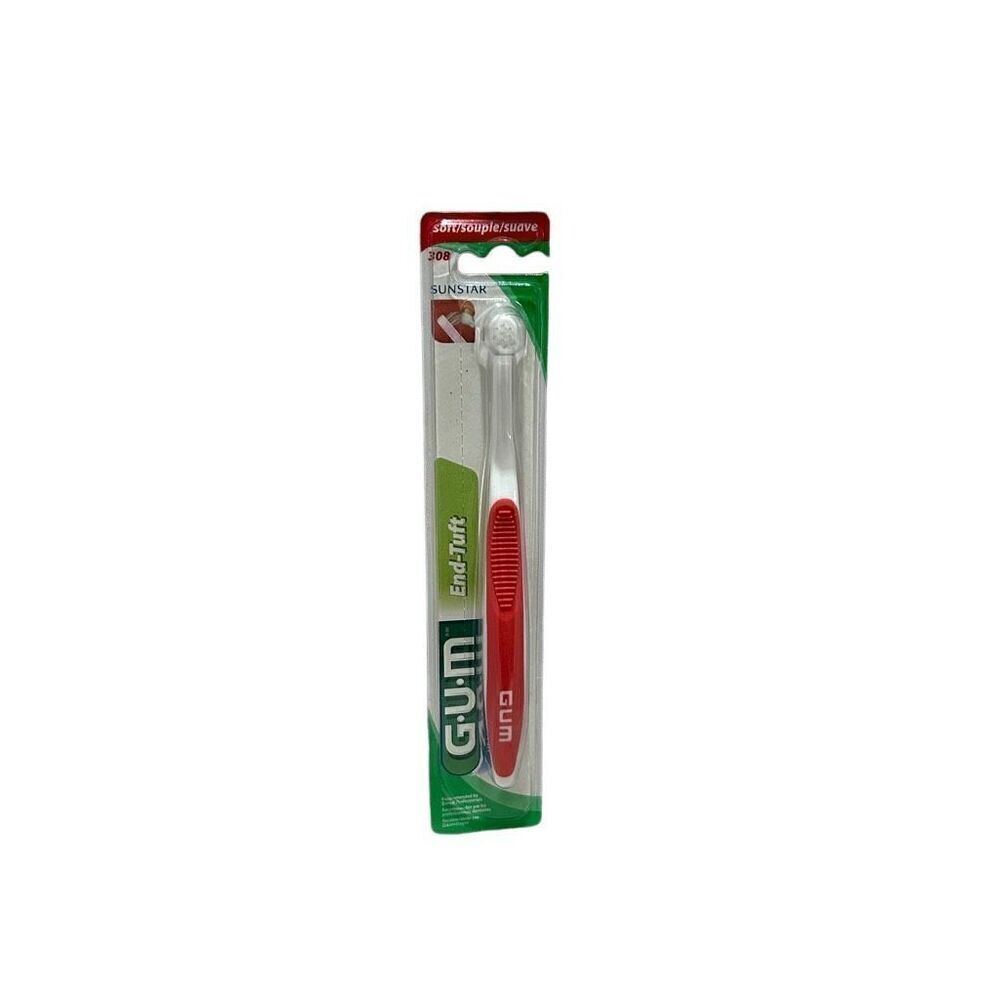 GUM End Tuft Toothbrush - Extra Small Head for Hard-to-Reach Areas